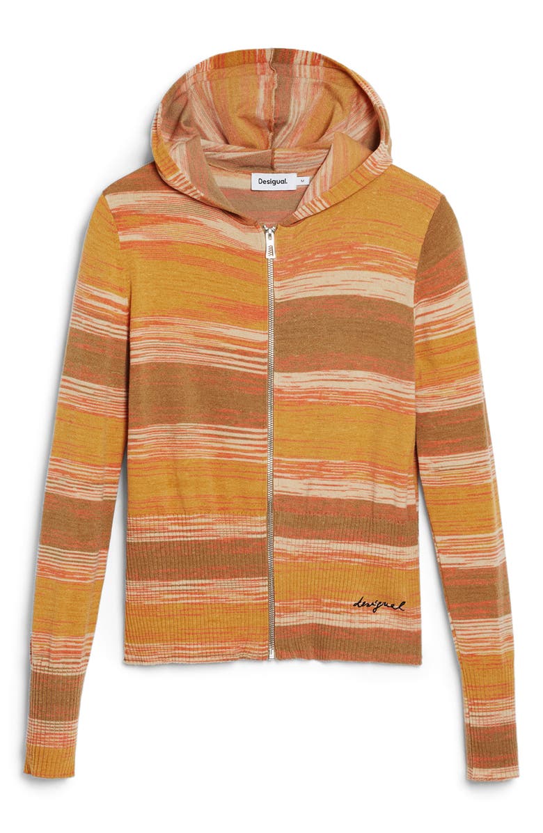 Desigual Space Dye Sweater Hoodie, Alternate, color, Orange