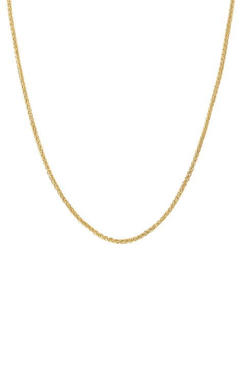 14K Gold Wheat Chain Necklace
