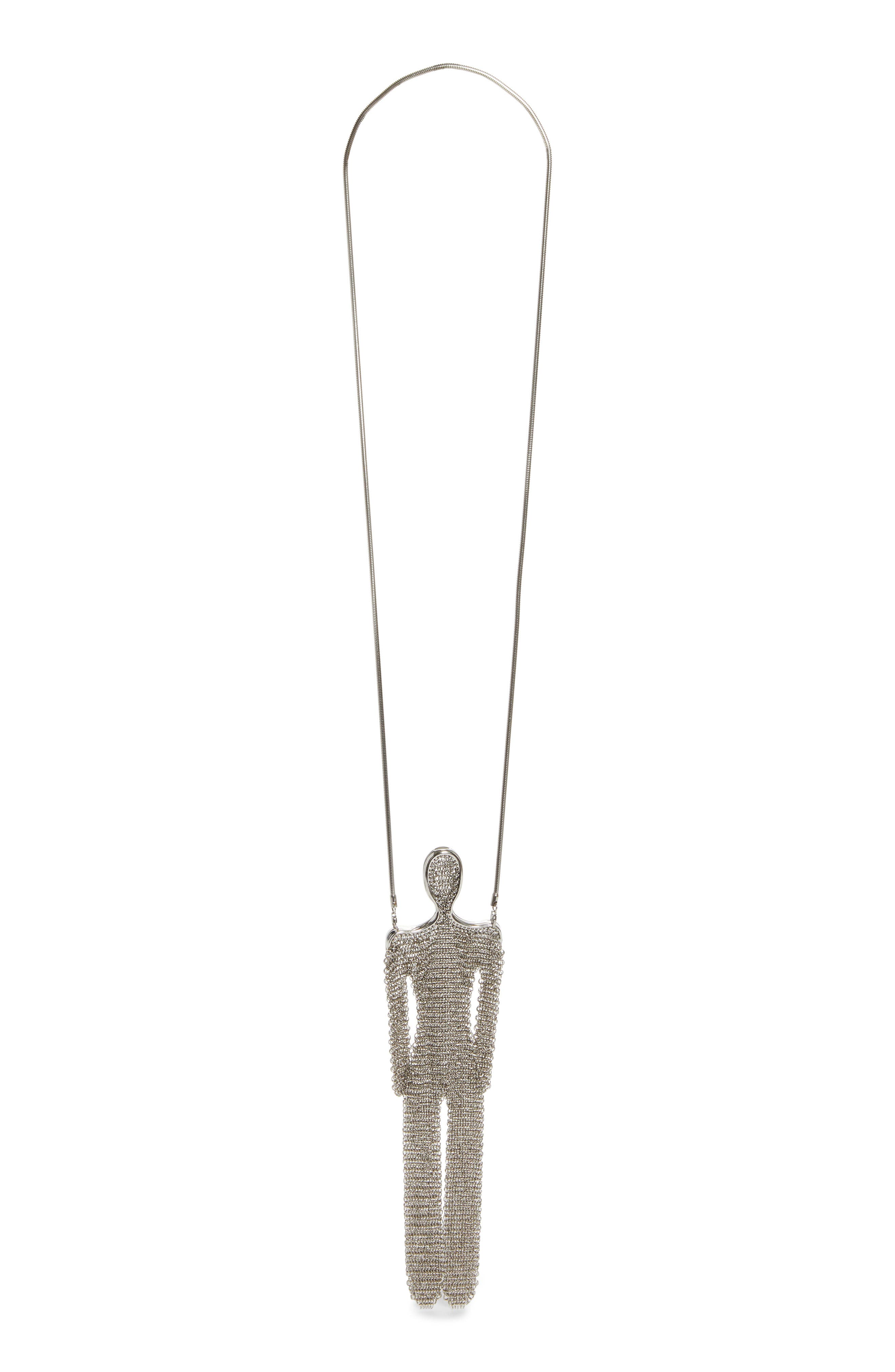 GRACE LING Human Stainless Steel Mesh Bag, Alternate, color, Silver