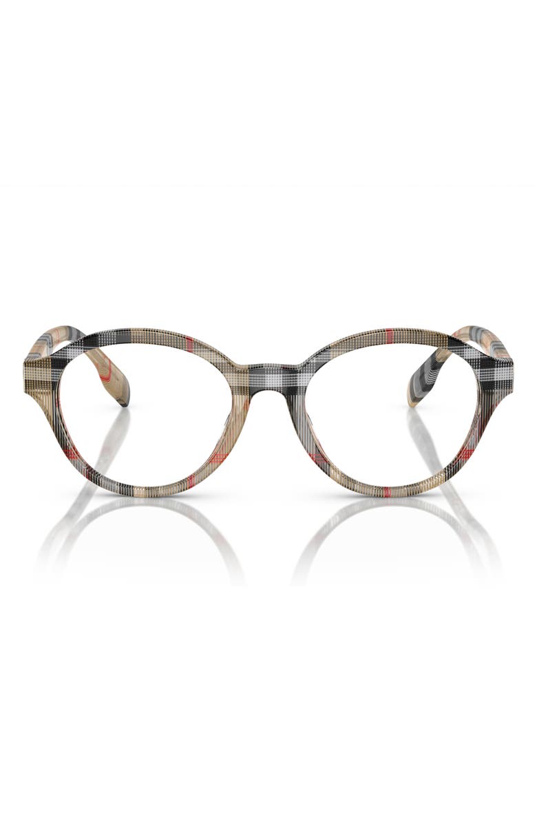 Burberry 48mm Phantos Optical Glasses, Main, color, Vintage Check / Demo Lens