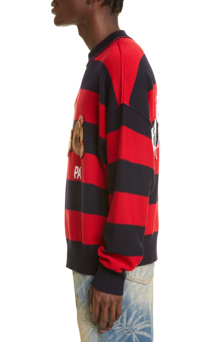 Palm Angels Bear Stripe Wool Sweater, Alternate, color,