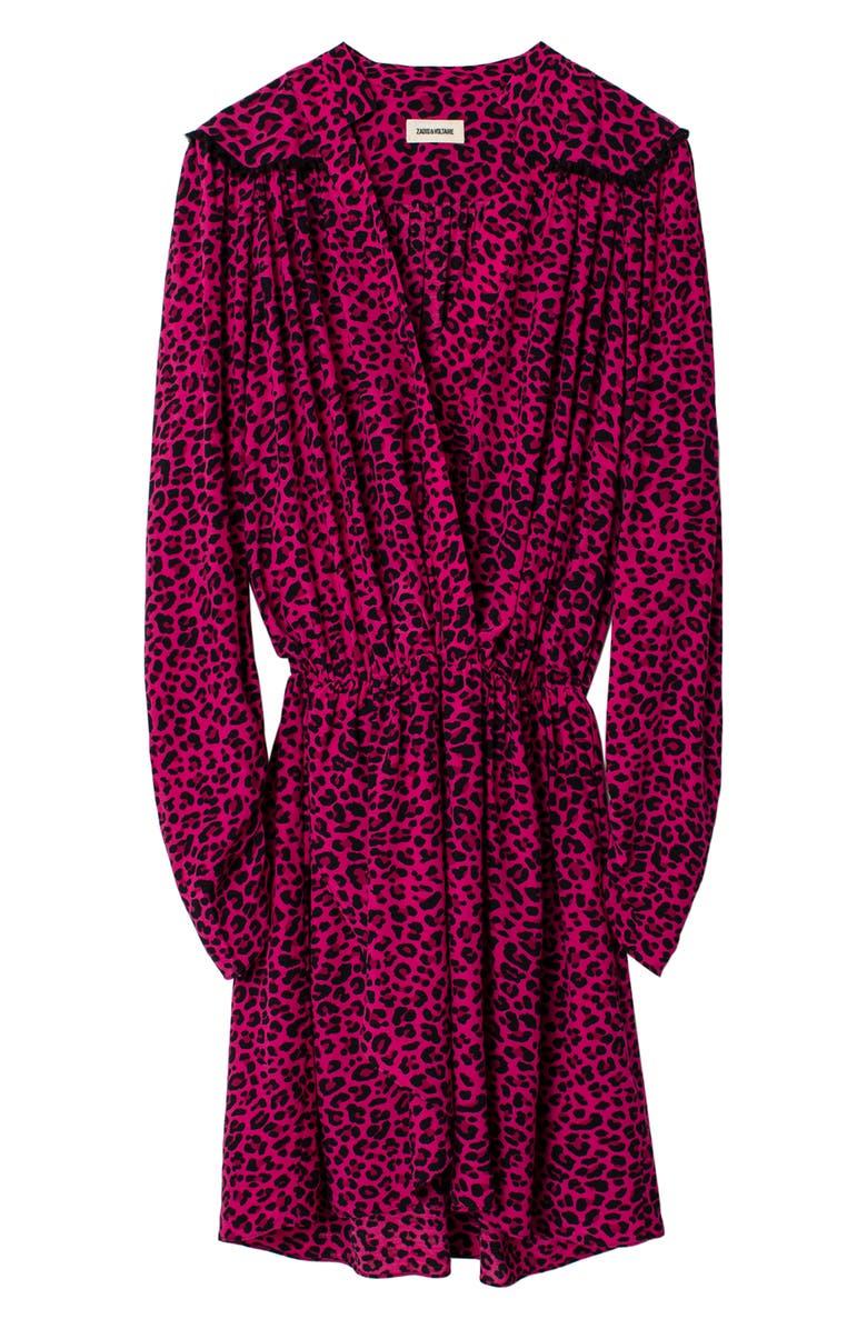 Zadig & Voltaire Reveal Leopard Print Long Sleeve Dress, Alternate, color,