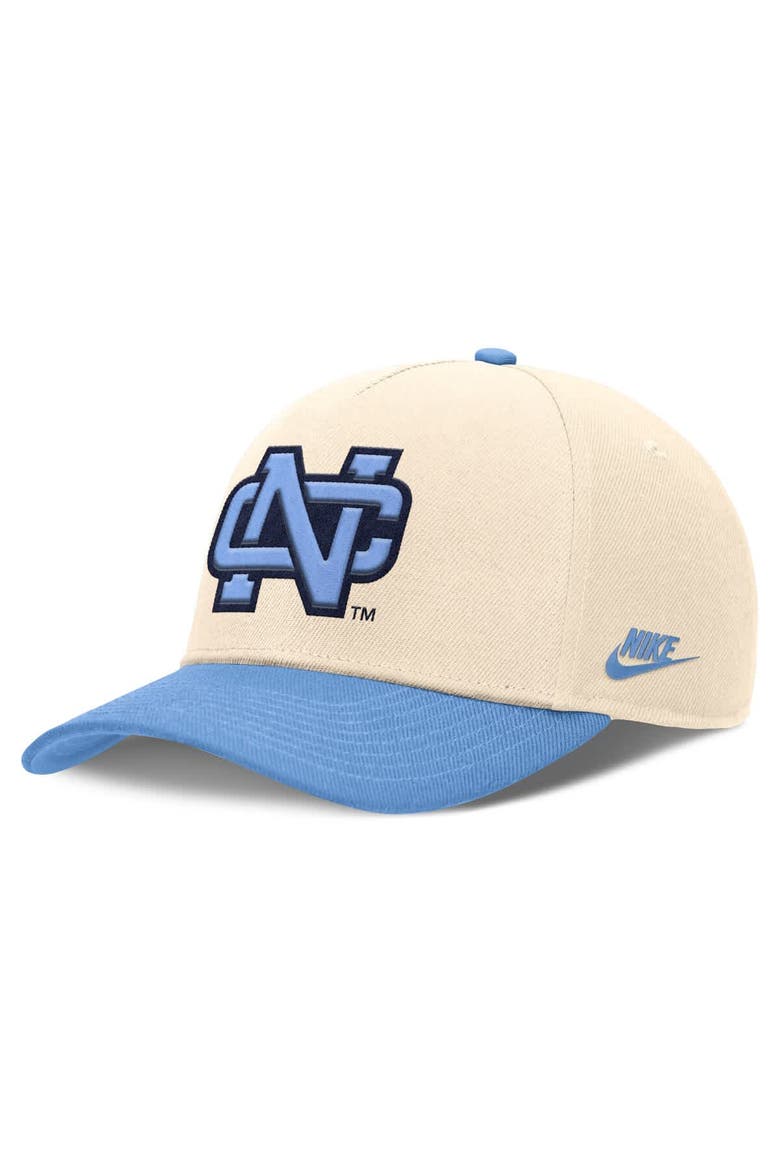 Men's Nike Natural/Carolina Blue North Carolina Tar Heels Academic Rise Dri-FIT Adjustable Hat, Alternate, color, Natural