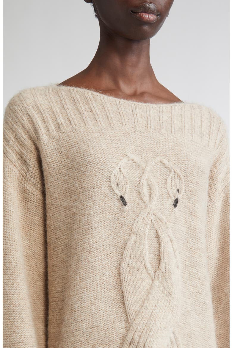 Swan Cable Knit Sweater (Women) | Nordstrom