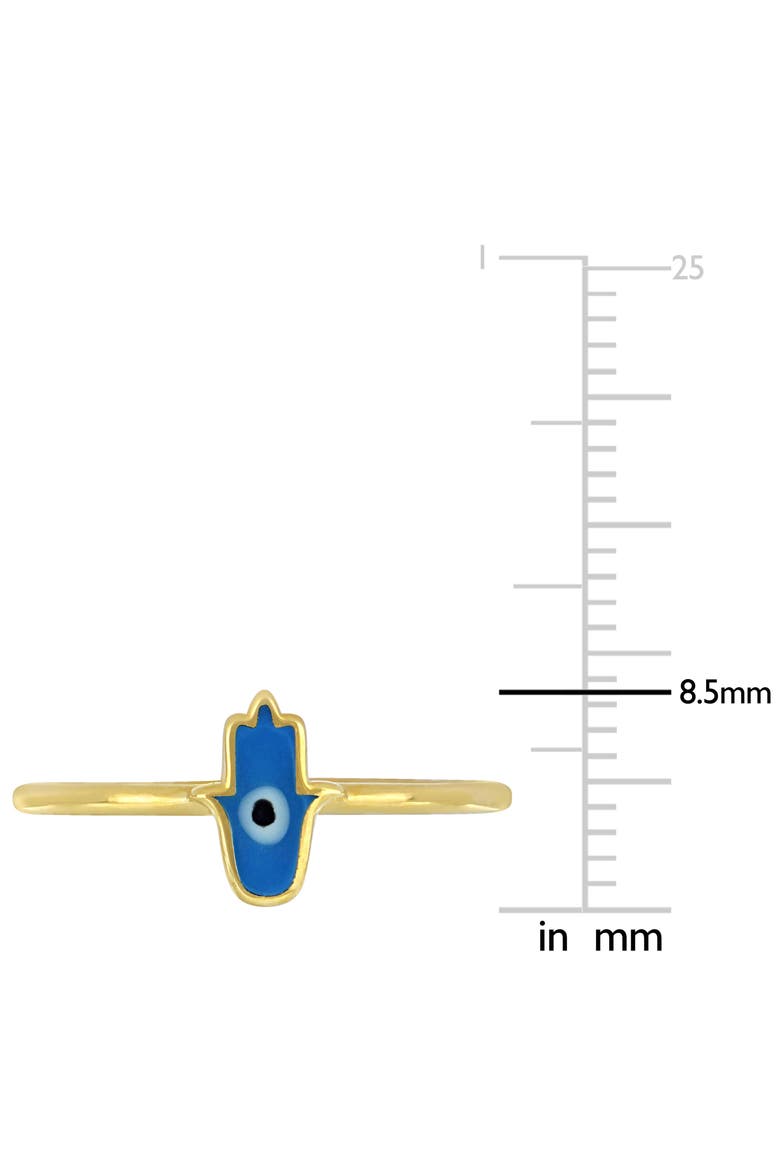 Turquoise & White Enamel Hamsa Ring 14k Gold, Alternate, color, Turquoise