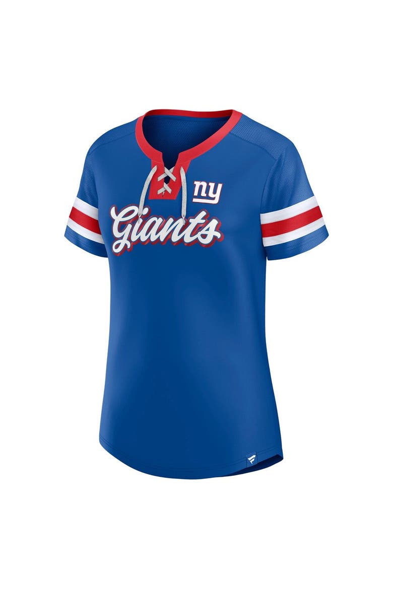 Women's Fanatics Branded Royal New York Giants Original State Lace-Up T-Shirt, Alternate, color, Royal