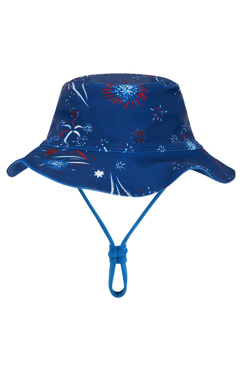 Andy & Evan Surfboard Print One-Piece Rashguard Swimsuit & Sun Hat Set, Alternate, color, 