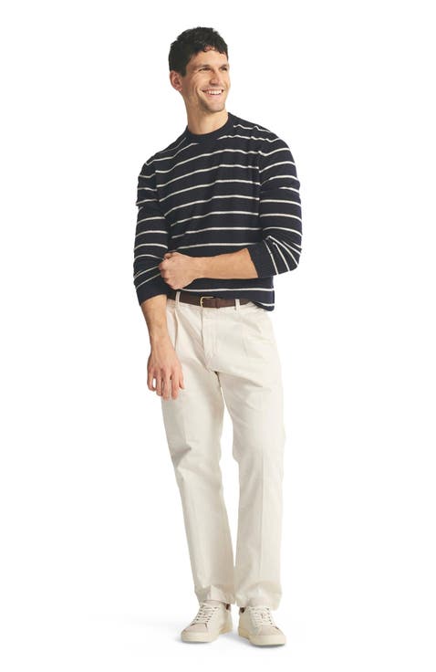Lightweight Cashmere Striped Crewneck