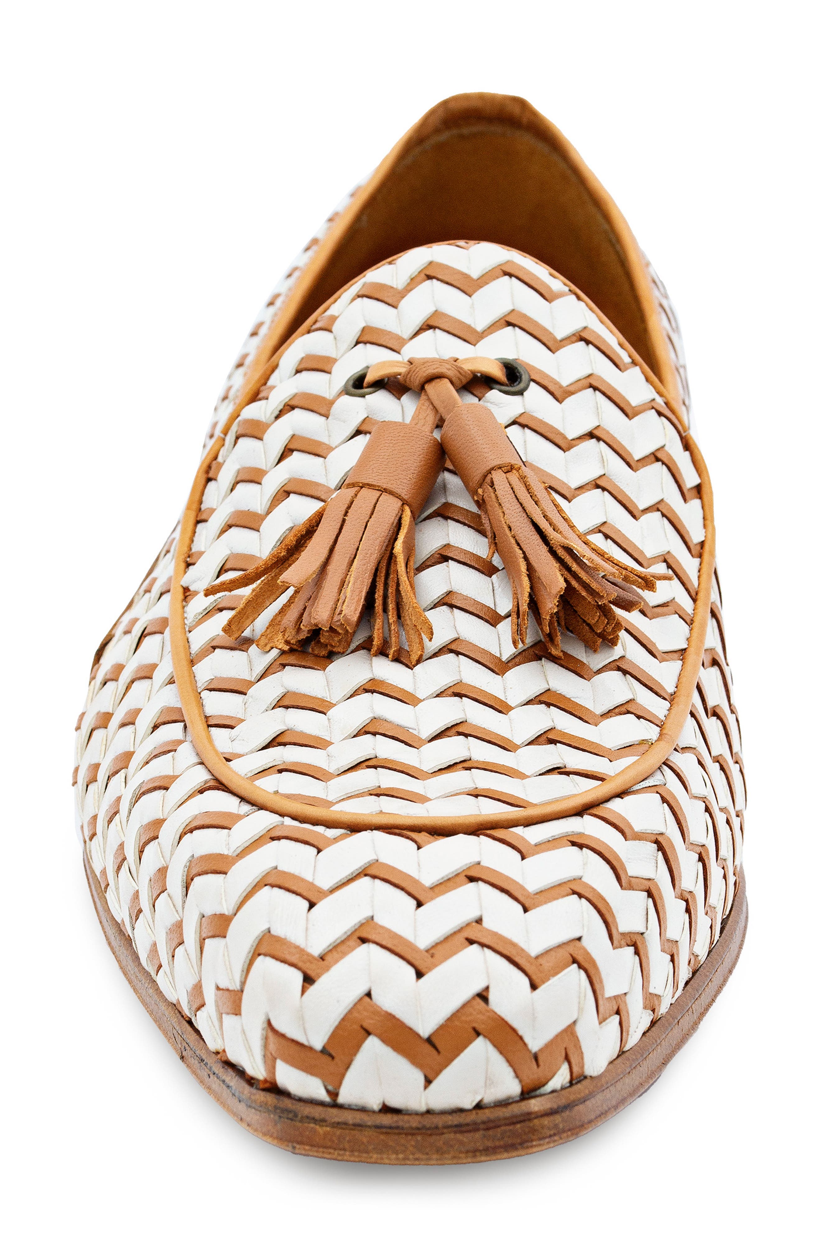 Mezlan Santa Tassel Bit Woven Leather Loafer, Alternate, color, 