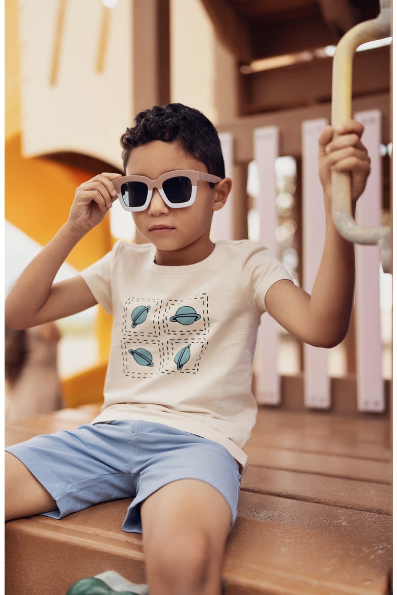 Kids' Boxy Bag Graphic T-Shirt, Alternate, color, SAND