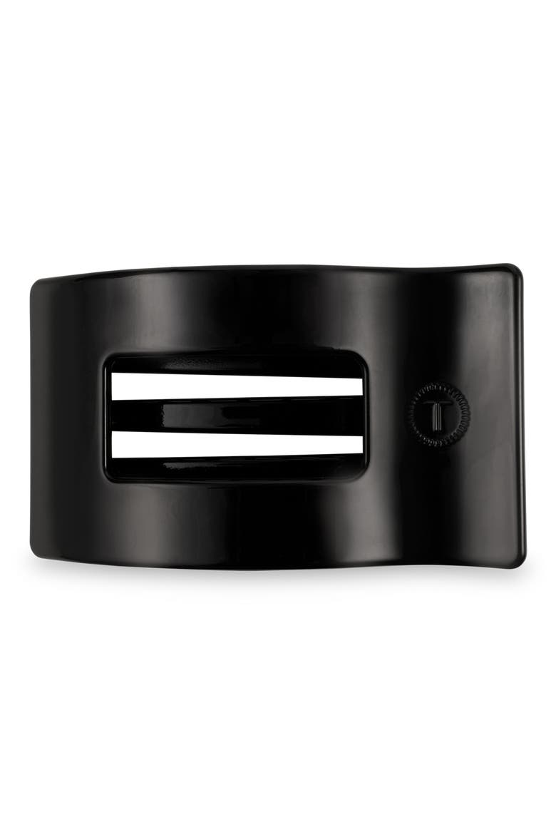 Large Flat Rectangle Hair Clip, Main, color, JET BLACK