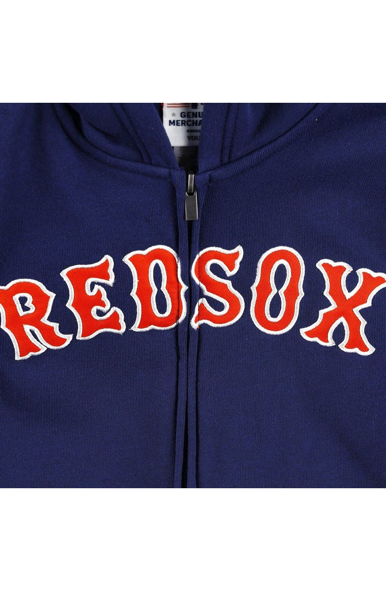 Outerstuff Youth Navy Boston Red Sox Wordmark Full-Zip Fleece Hoodie, Alternate, color, Navy