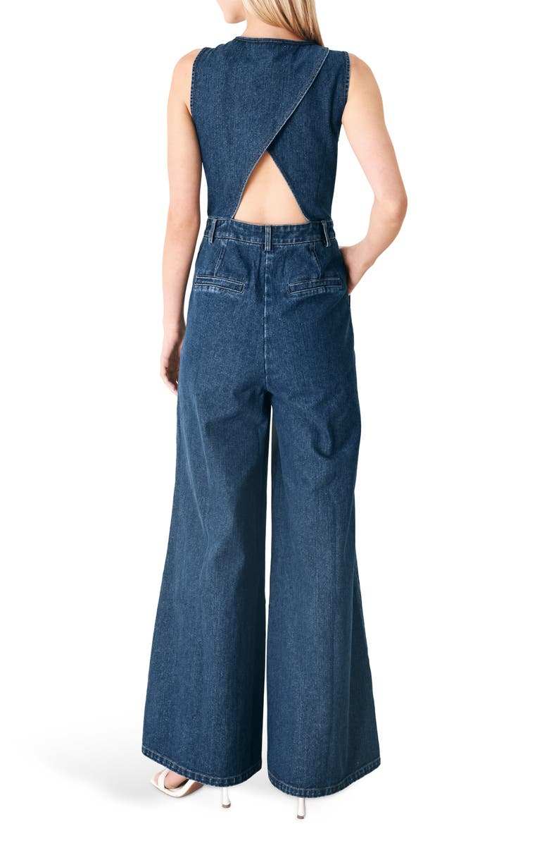 FREEMARKET Sleeveless Denim Jumpsuit, Alternate, color, Indigo Denim