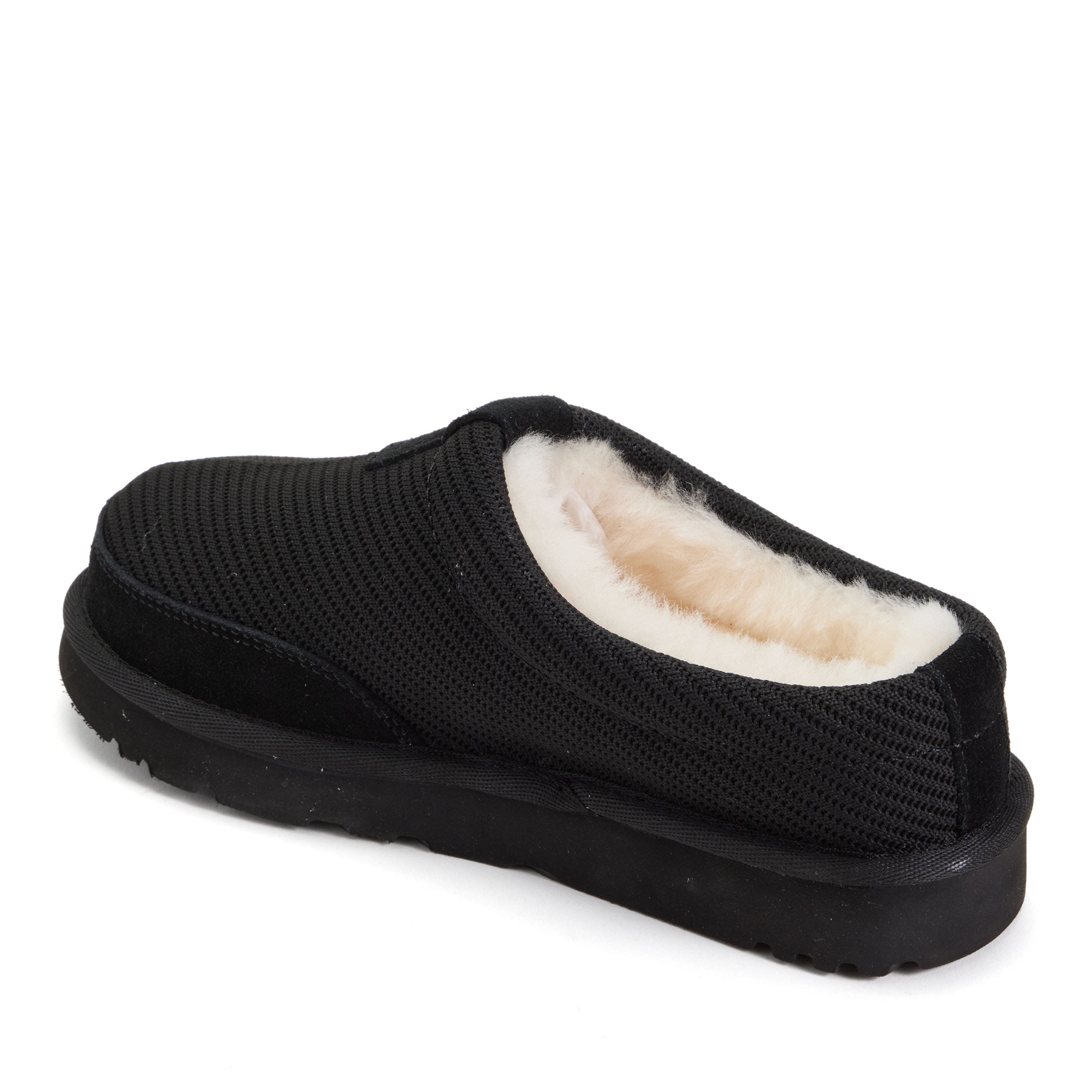 Dearfoams Fireside Greta Sport Knit Twill Water Repellent Clog, Alternate, color, Black