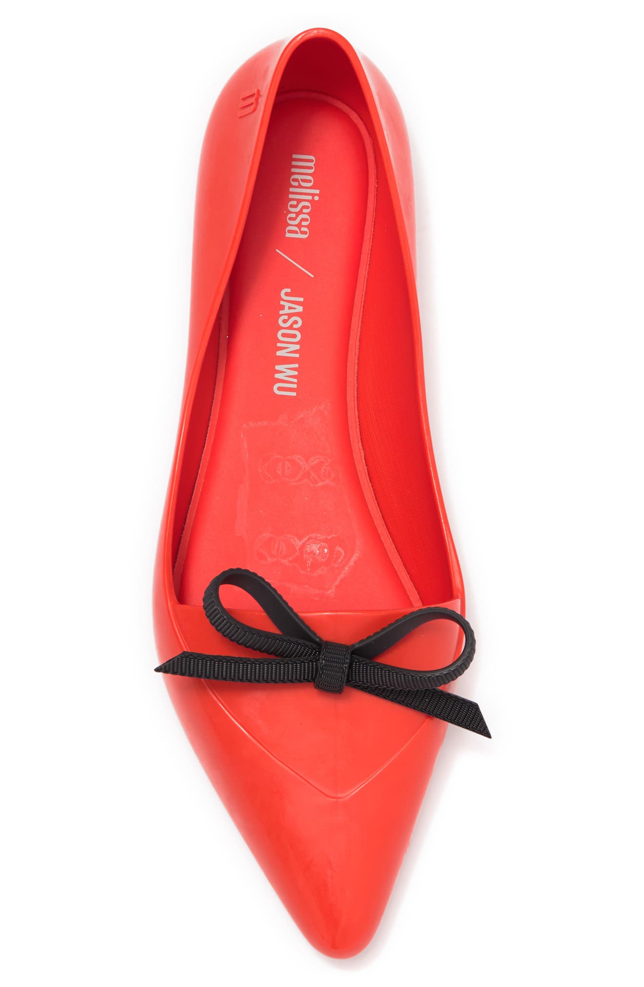 x Jason Wu Bow Jelly Flat, Alternate, color, BORDEAUX