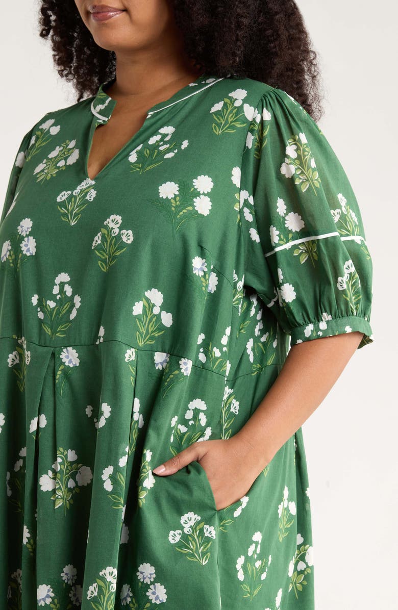 SUGARLIPS Kestrel Floral Fawna Cotton Shift Dress, Alternate, color, Cream-Green