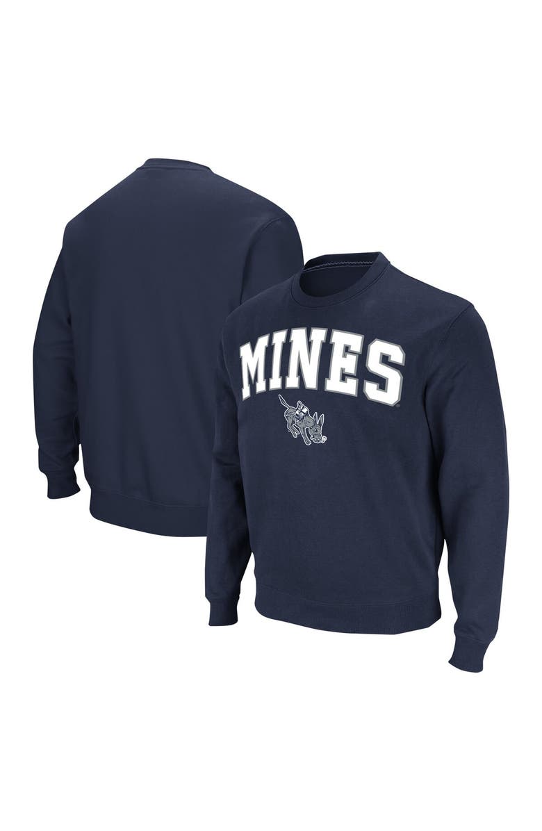 COLOSSEUM Men's Colosseum Navy Colorado School of Mines Orediggers Arch & Logo Pullover Sweatshirt, Main, color, Navy