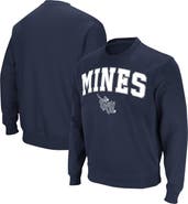 COLOSSEUM Men's Colosseum Navy Colorado School of Mines Orediggers Arch & Logo Pullover Sweatshirt