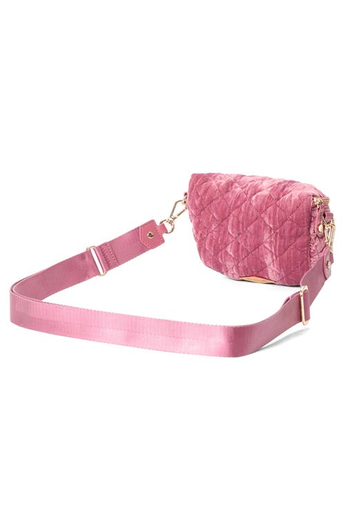 Mz Wallace Micro Crosby Diamond Quilted Velvet Sling Bag