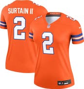 Nike Women's Nike Patrick Surtain II Mile High Collection 1977 Throwback Orange Denver Broncos Alternate Legend Player Performance Top
