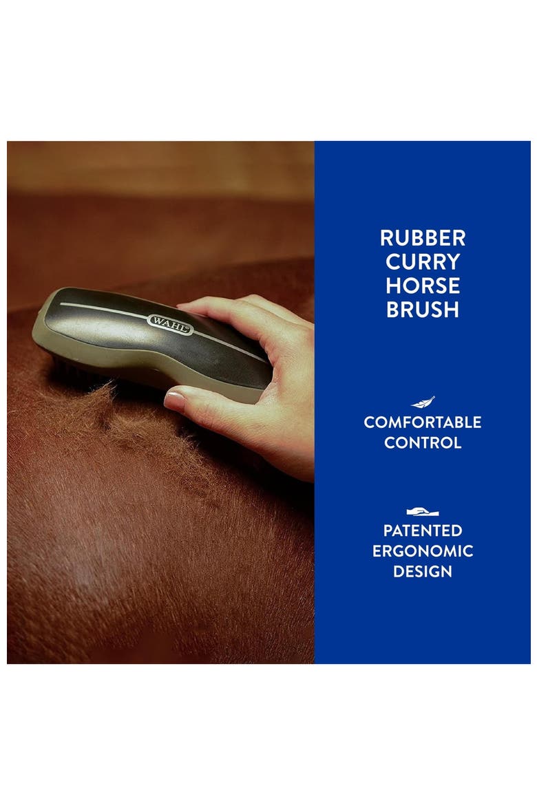 Rubber Curry Comb for Horse Grooming with Design to Remove Dirt, Mud, and Loose Hair, Alternate, color, Black