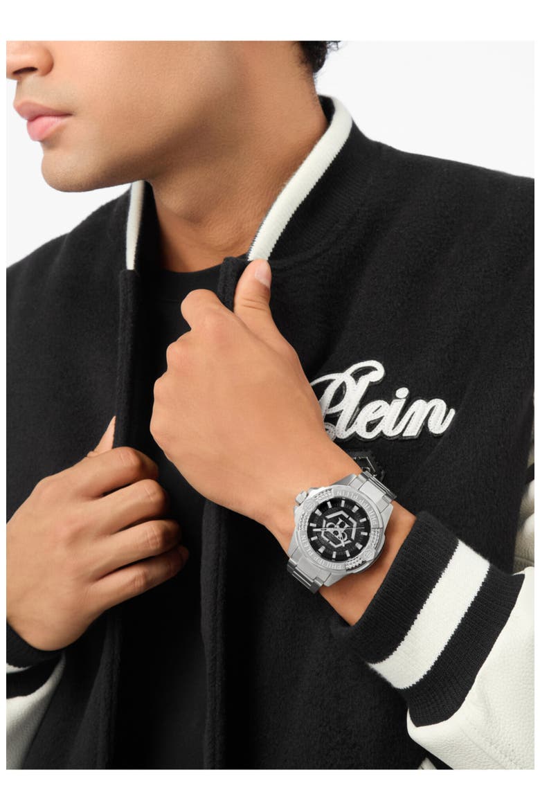 Plein Majesty Bracelet Watch, 45mm, Alternate, color, STAINLESS STEEL