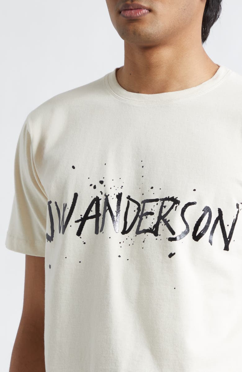 JW Anderson Circular Logo Graphic T-Shirt, Alternate, color, Ecru