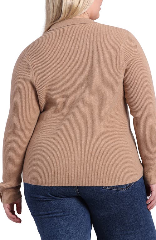 Shop Minnie Rose Rib Cashmere Cardigan In Camel