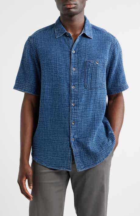 Tommy Bahama Beachside Cruiser Crinkled Short Sleeve Cotton Button-Up Shirt