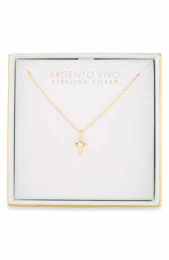 Imitation Pearl Center Cross Necklace