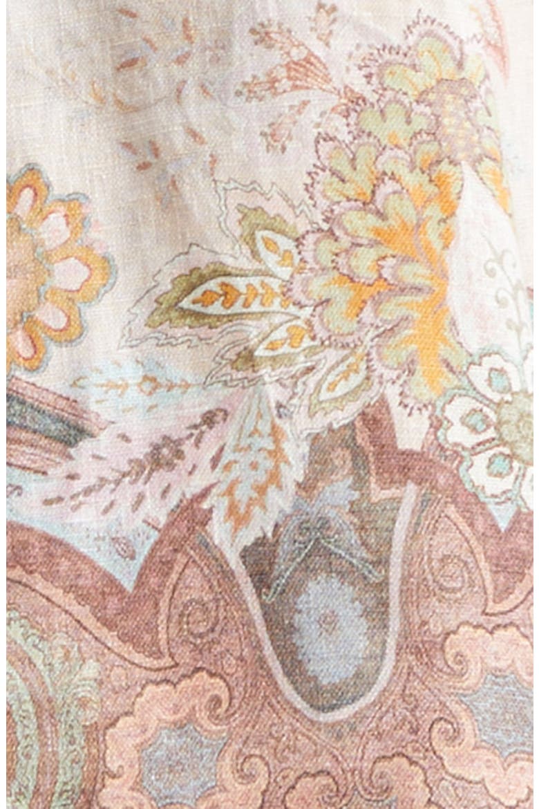 Alchemy Paisley Long Sleeve Belted Linen Minidress, Alternate, color, PINK PAISLEY