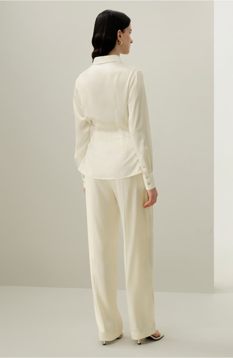 Lilysilk Women's Convertible Silk Charmeuse Shirt, Alternate, color, Lily White
