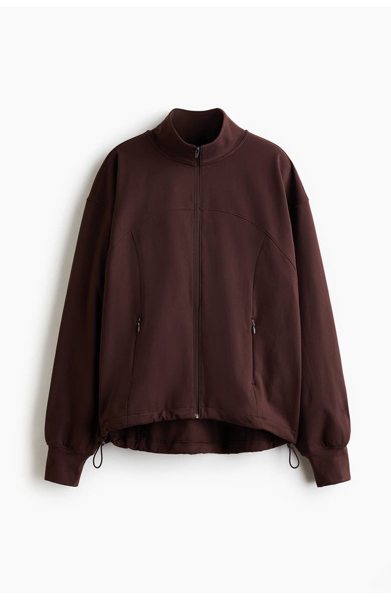 H&M Sports Track Jacket With Softmove, Main, color, Warm Brown