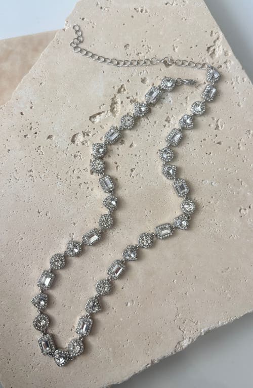 Adornia Crystal Halo Station Necklace