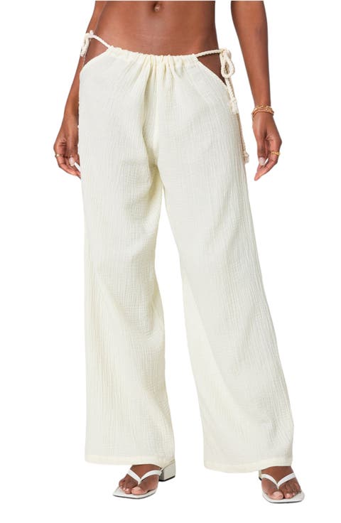 Leoni Cutout Cotton Gauze Pants
