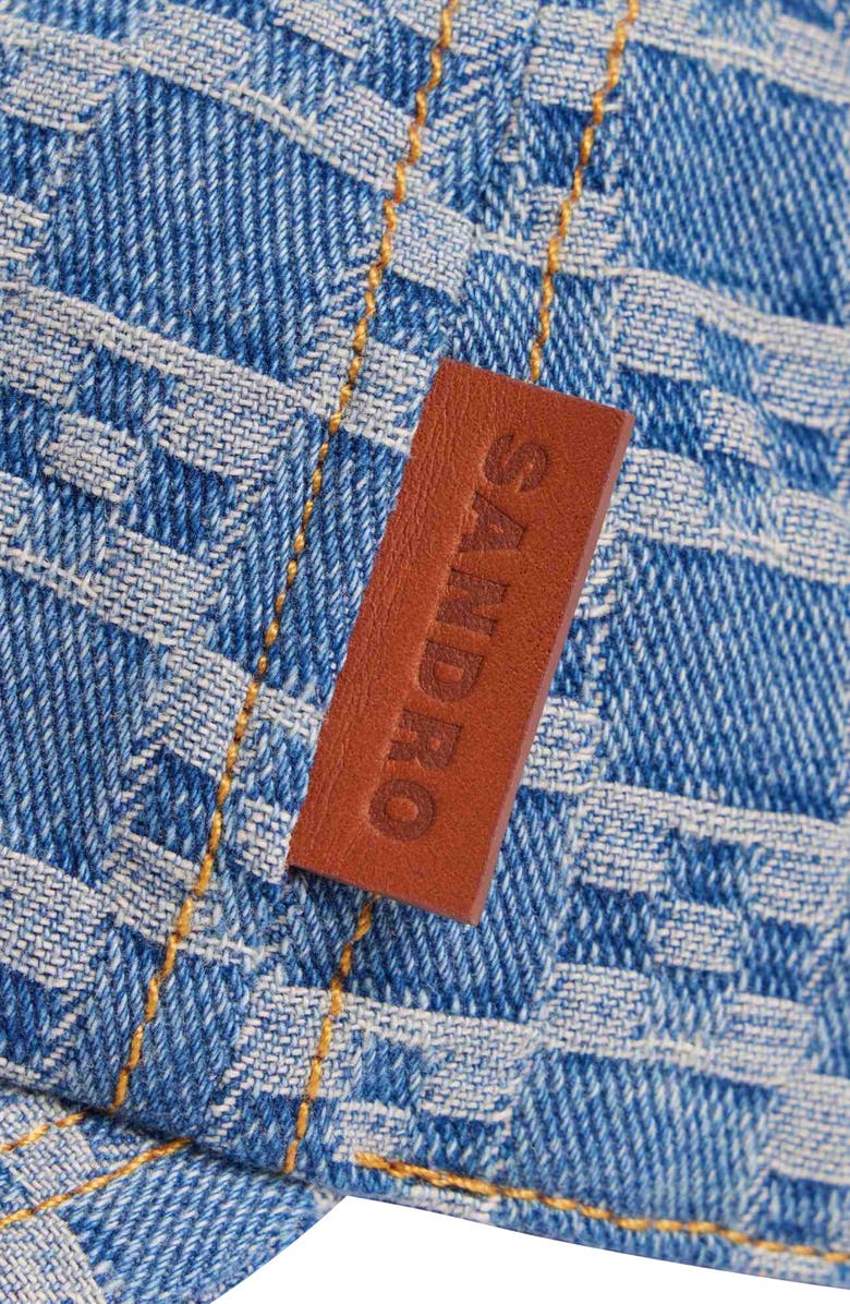 SANDRO Denim cap with cross motif, Alternate, color, Blue