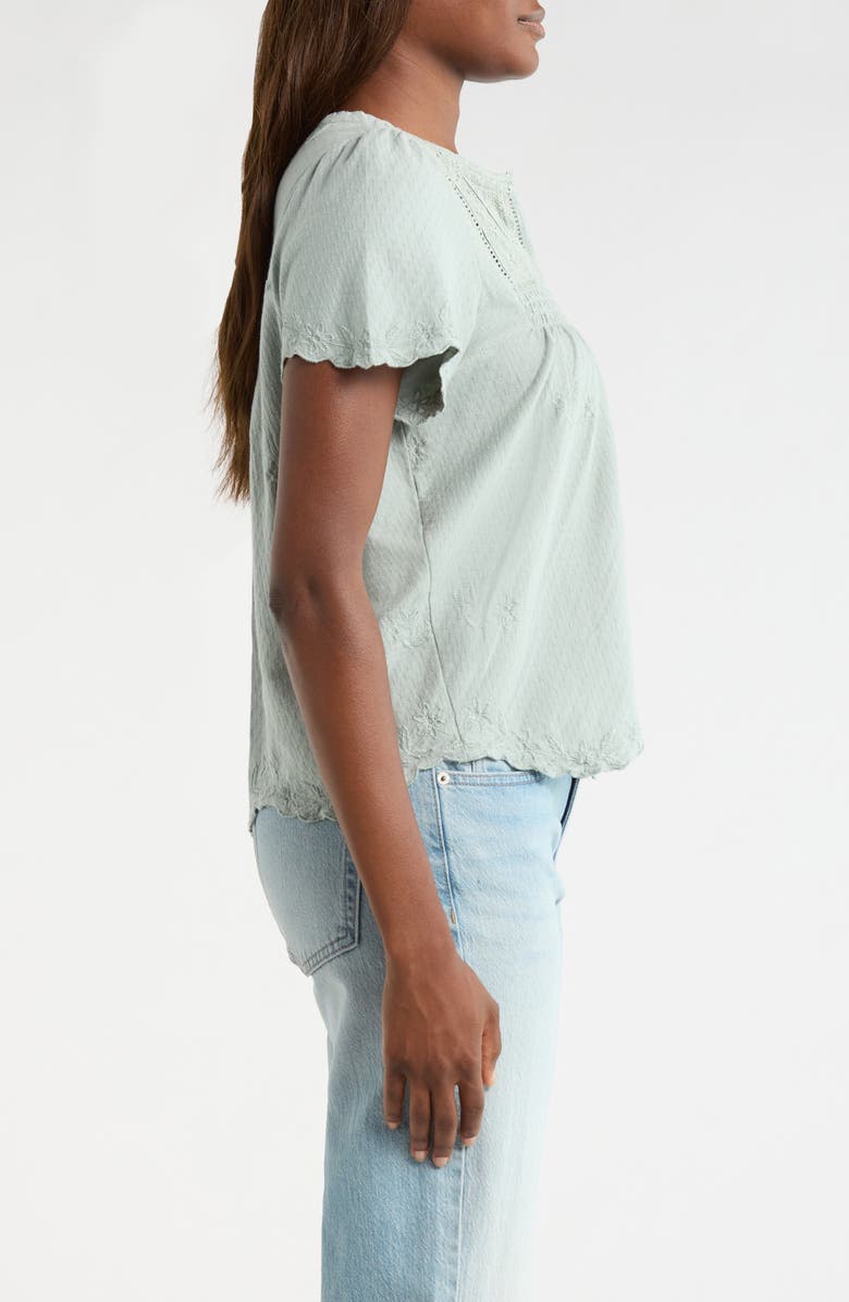 Lucky Brand Lace Trim Top, Alternate, color, Abyss