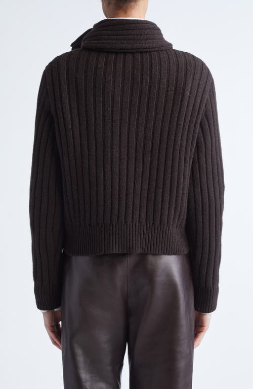 Brandon Maxwell The Ryan Scarf-detailed Ribbed Recycled-cashmere Sweater In Black