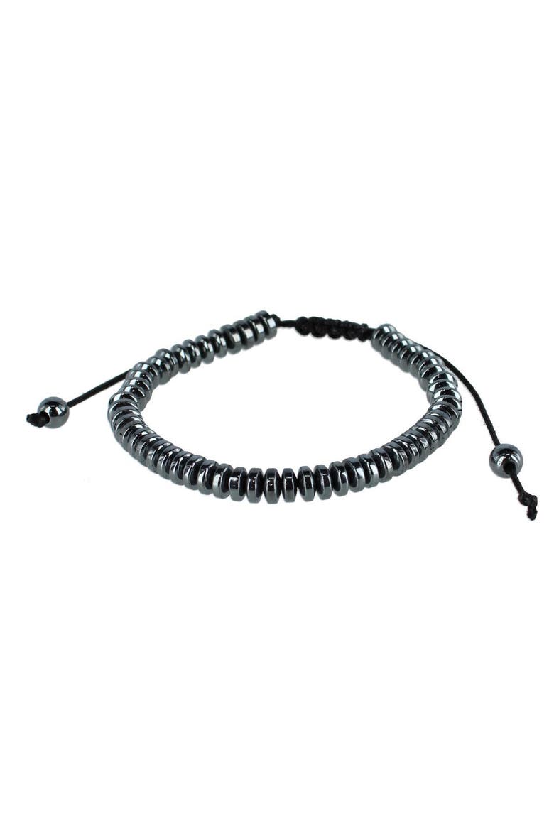 Axel Metallic Bead Adjustable Bracelet, Main, color, Silver