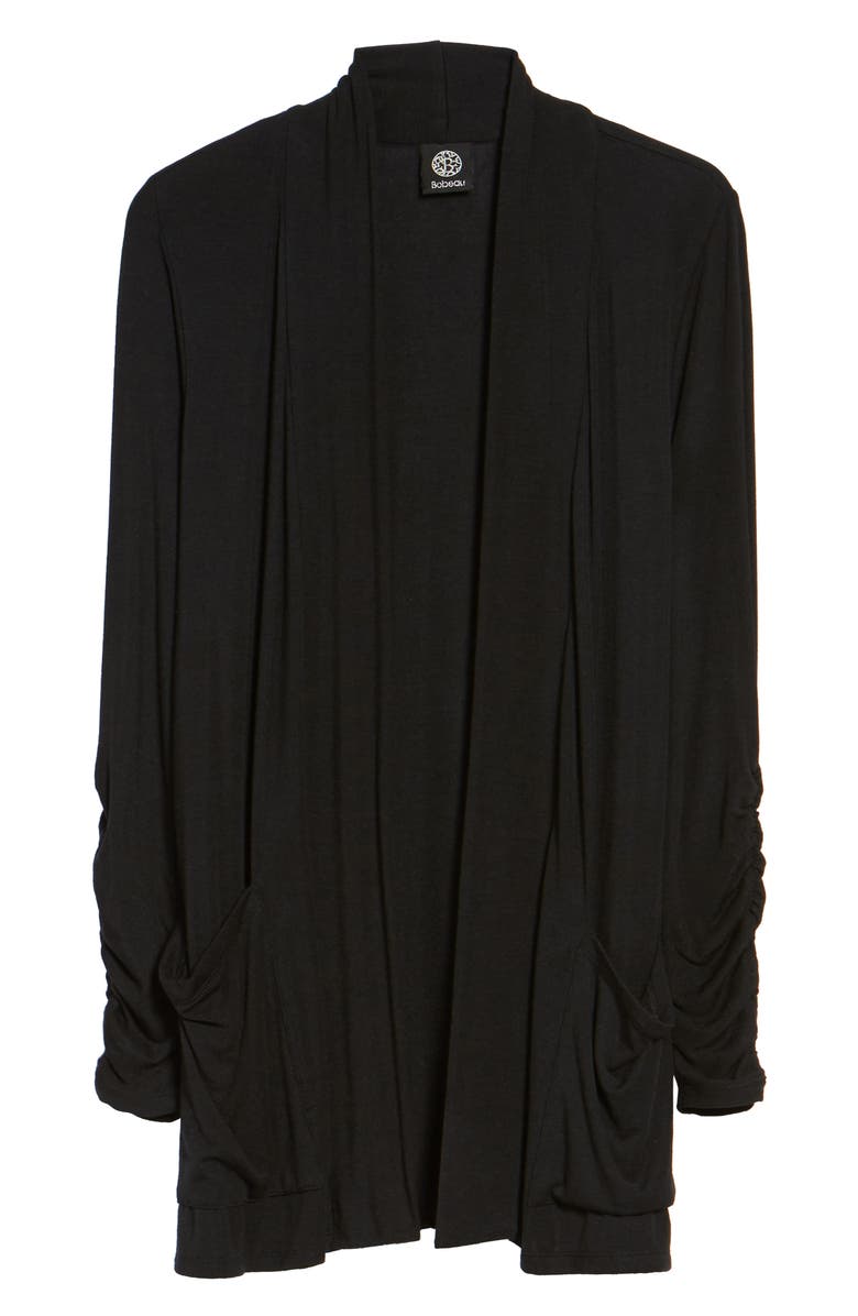 Bobeau Ruched Sleeve Cardigan, Alternate, color, 