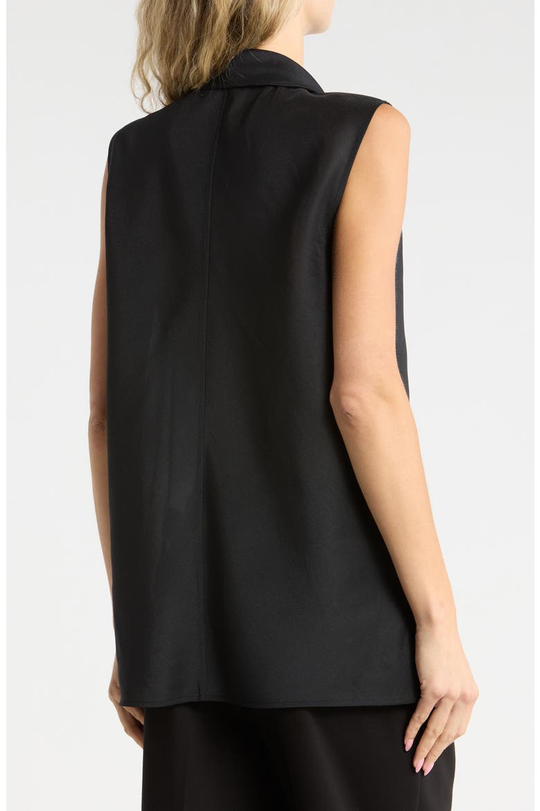 Cowl Neck Slub Shell Top, Alternate, color, BLACK