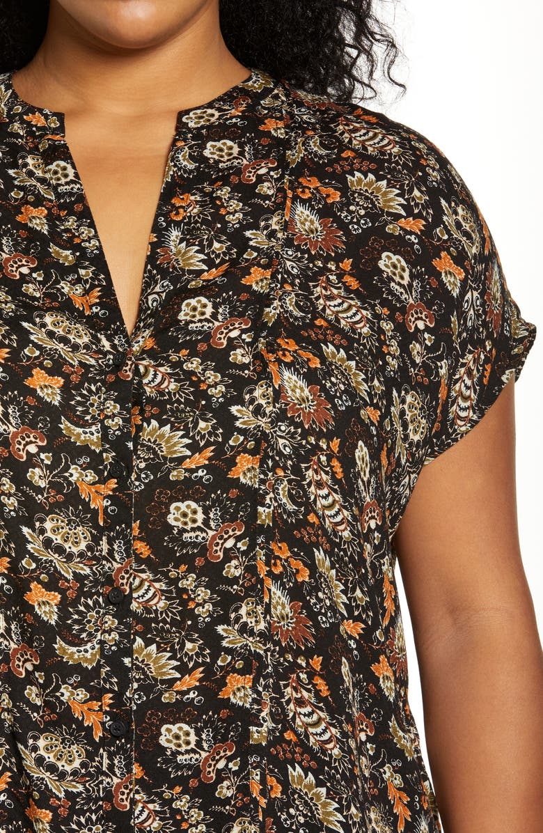 Treasure & Bond Print V-Neck Top, Alternate, color,