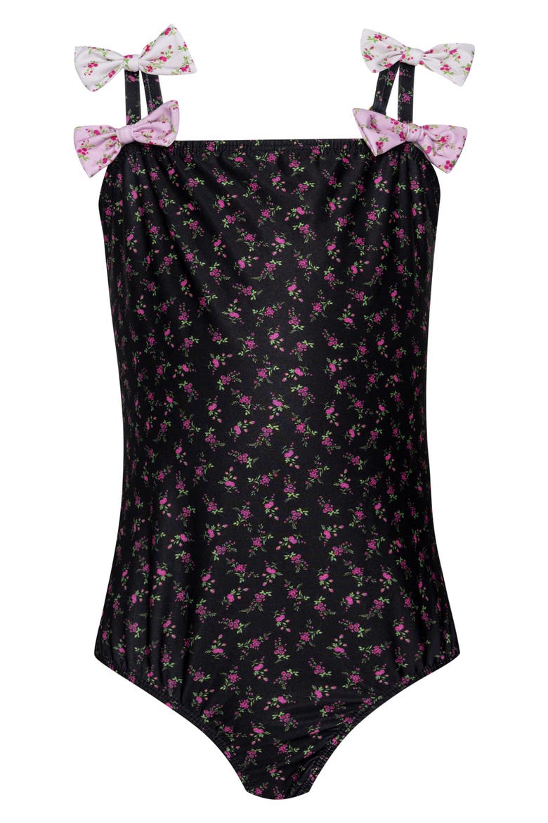Kids' Maddie Bow One-Piece Swimsuit, Main, color, ROSEBUD