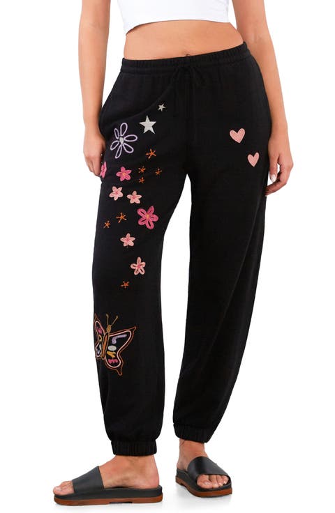 In Full Bloom Embroidered Joggers