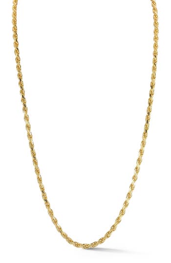Yield Of Men 3mm Rope Chain Necklace In Gold