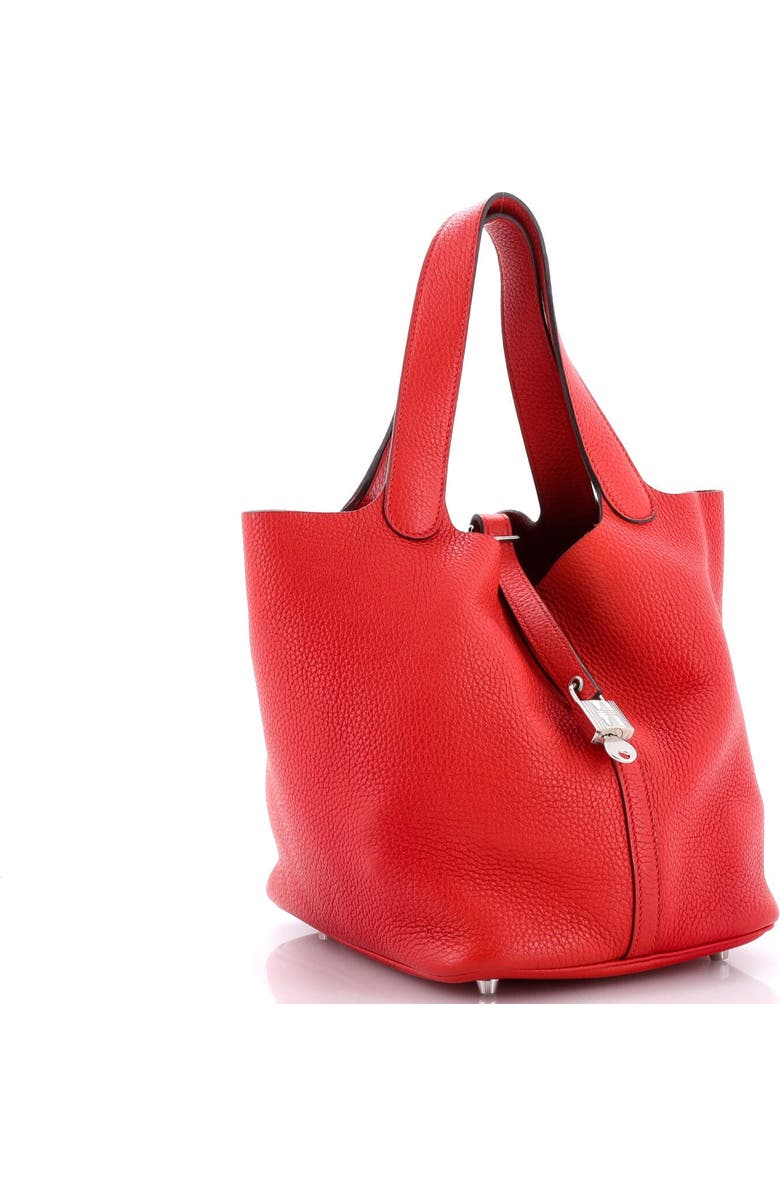 Pre-Owned Hermes Picotin Lock Bag Clemence MM, Alternate, color, Rouge Tomate