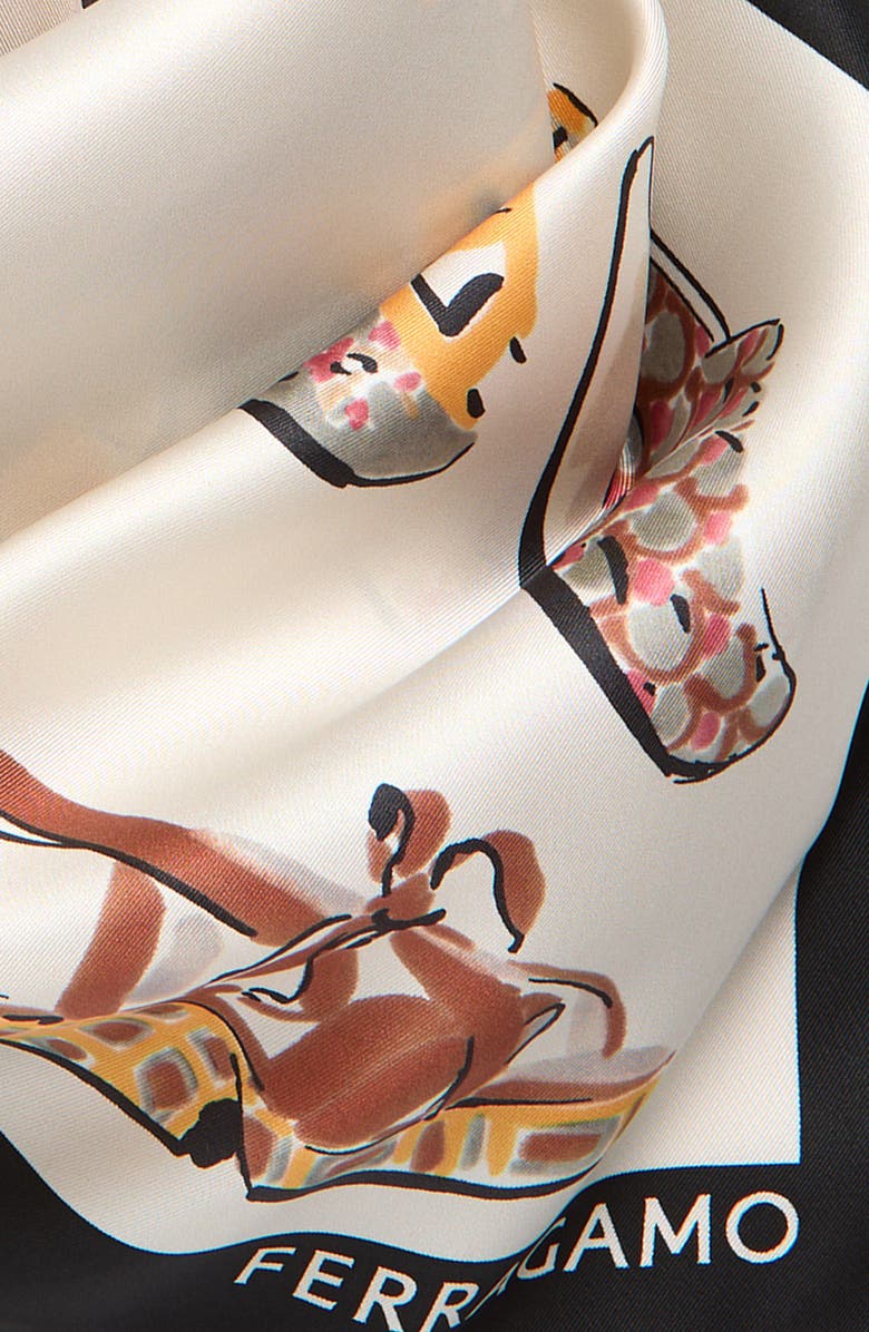 FERRAGAMO Genio Silk Square Scarf, Alternate, color, Beige/ Safari