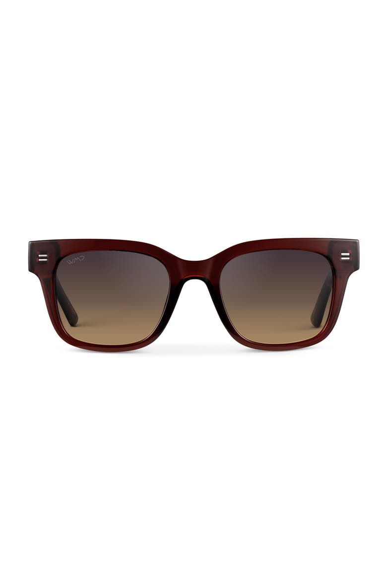 Nash - 49mm Square Polarized Sunglasses, Main, color, Red Garnet