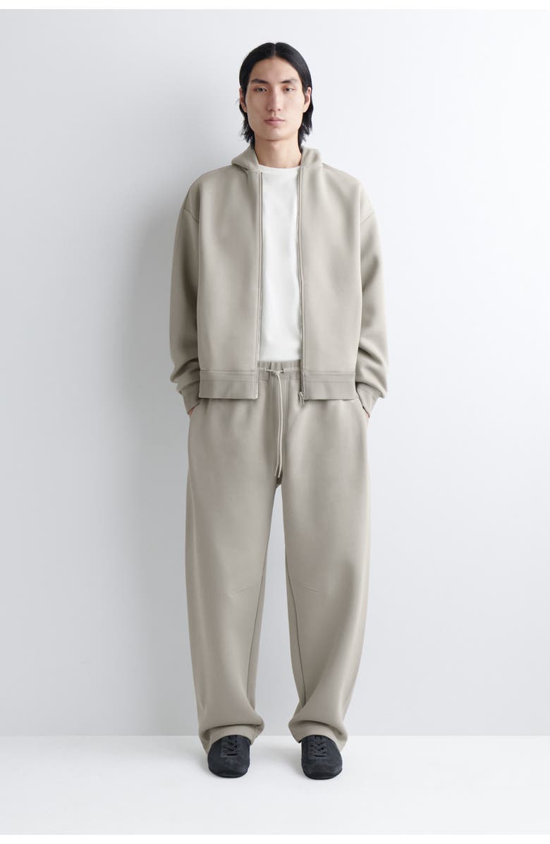 COS Cotton-Piqué Oversized Barrel-Leg Joggers, Main, color, Beige