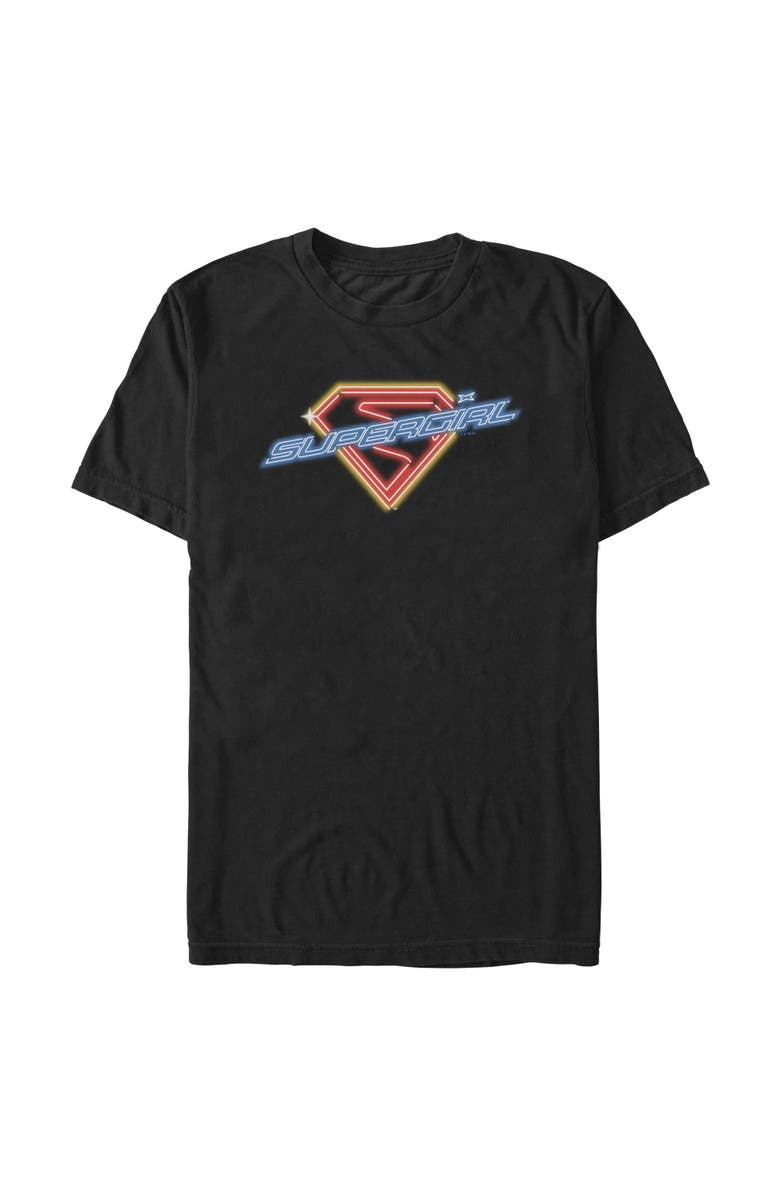 Supergirl Men's Supergirl Neon Sign Logo Graphic T-Shirt, Main, color, Black